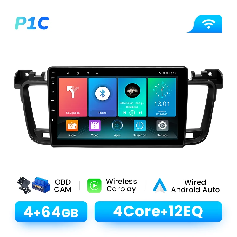 Autoradio Speler Voor Peugeot 508 508SW 2011-2018 Android 14 128 GB GPS Navigatie Draadloze Carplay DSP AI Voice Audio Multimedia