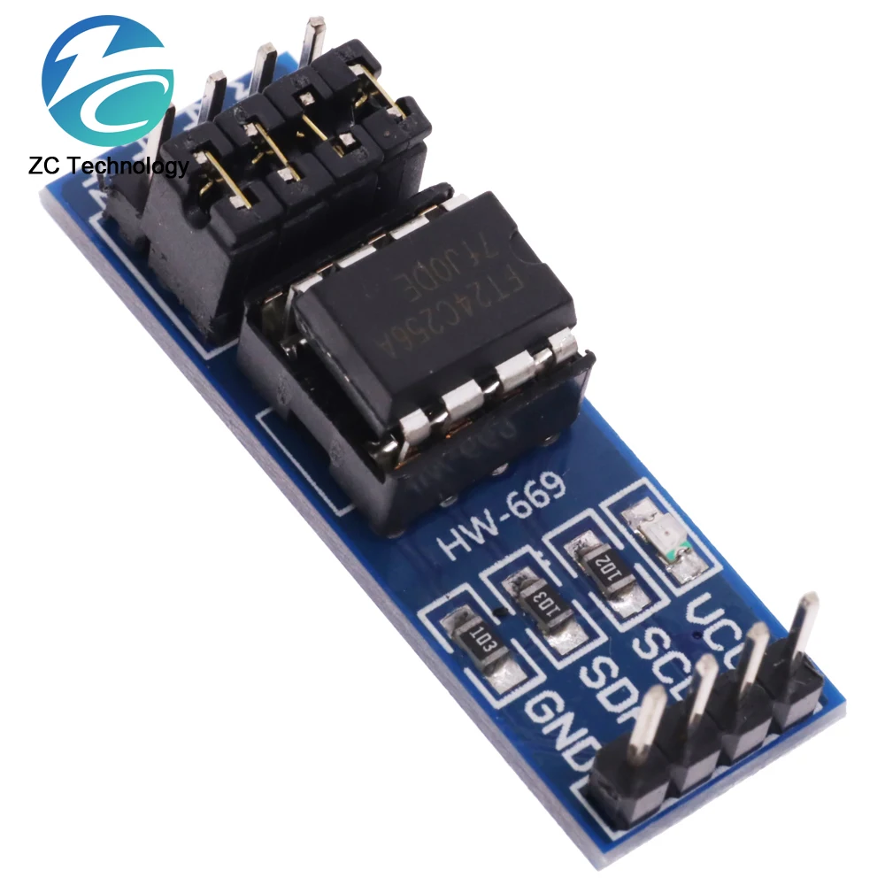 1/10PCS AT24C256 I2C IIC Interface Modul Memori EEPROM 8PChip Indikator Power Supply Pull Up Resistor Pengaturan Jumper Langsung