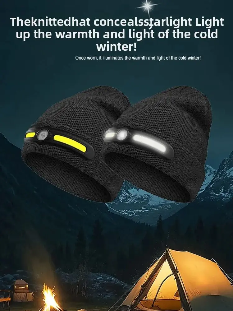 AliExpress COB Head Light Winter Cycling Cap Windproof Keep Warm Skiing Cap Road Cycling Warm Hat Snow Outdoor Sport Bike Winter Fleece