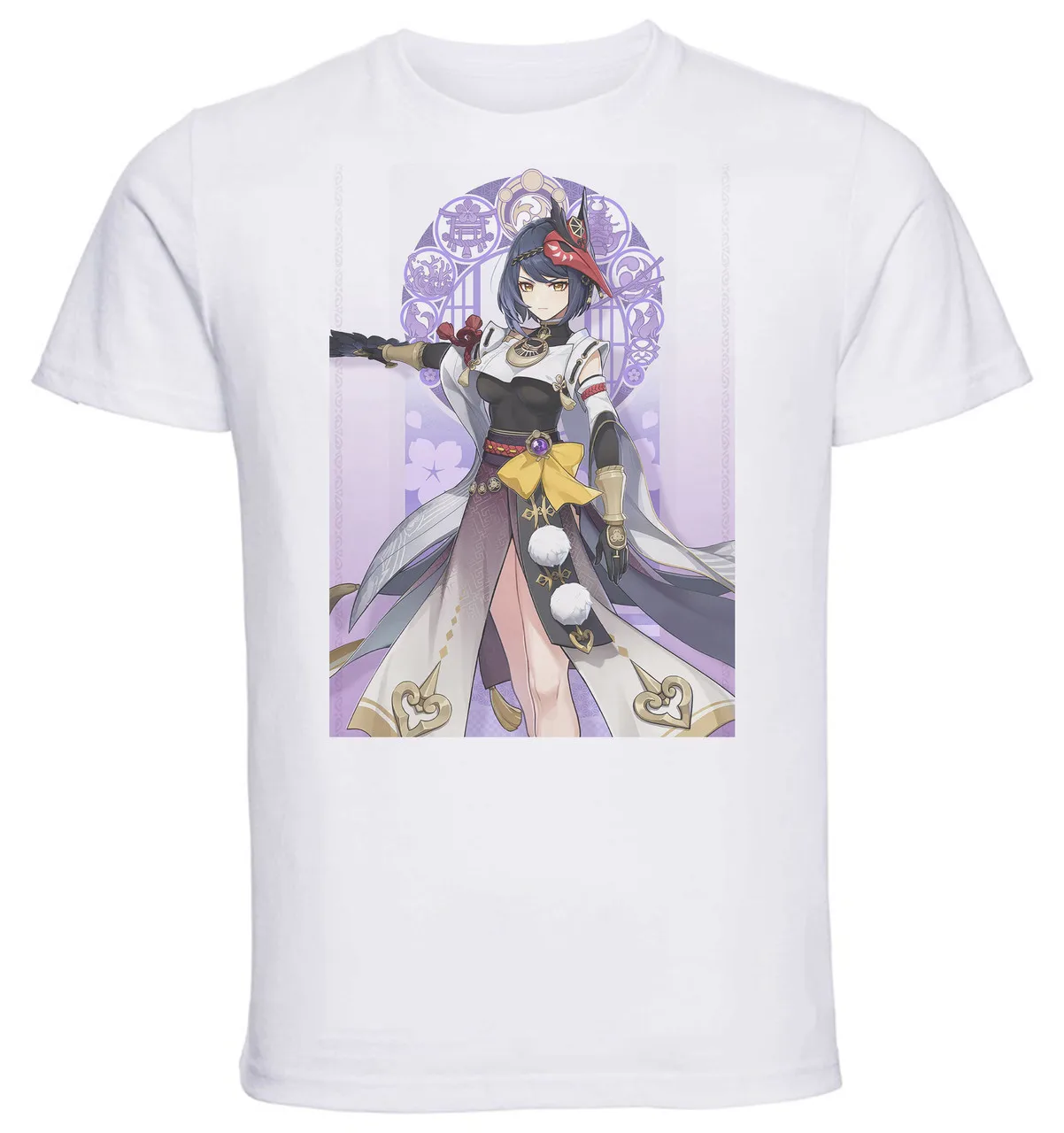 T-Shirt Unisex White Videogame Genshin Impact Kujou Sara