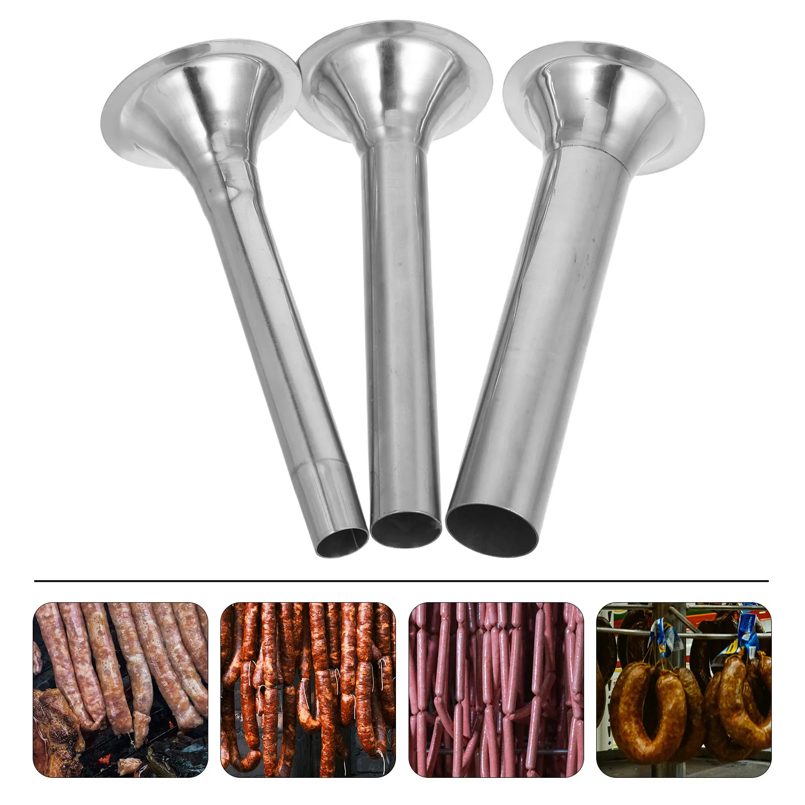 8 # Edelstahl-Einlaufschlauch-Set, dreiteilig, wiederverwendbarer Einlauftrichter und verlängerter Einlaufschlauch. Unterseite 68mm – Detail 5