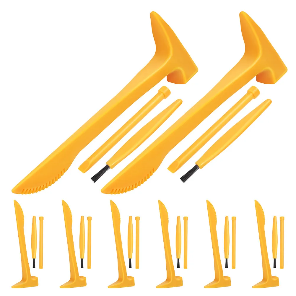 8Sets Children's Archaeology Dig Tool Kit Small Hammer Chisel Brush Excavation Set for and Fine Motor Skills