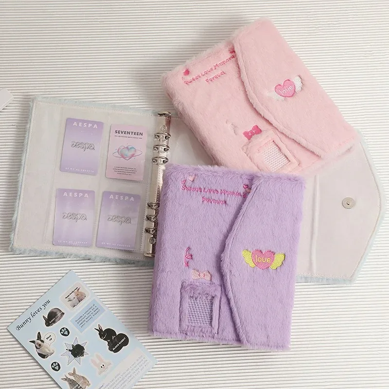 A5 Plush Photocard Album Kpop Cards Collect Book with Inner Pages Poka Binder and Binding Machine for Poca Packaging Supplies
