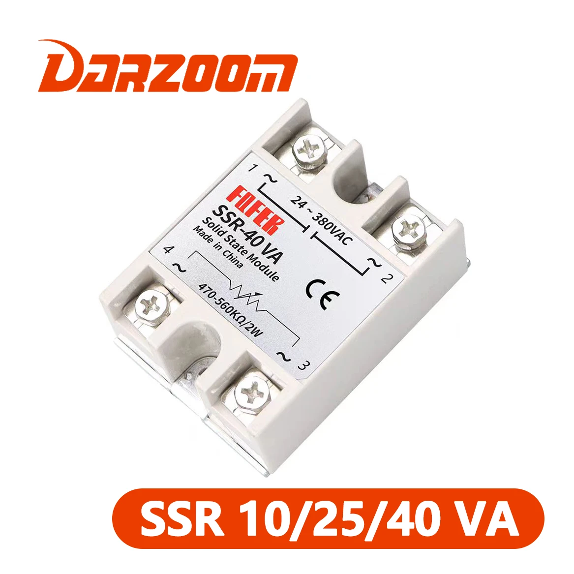Solid-state SSR-10VA SSR-25VA SSR-40VA Voltage regulating solid-state relay 470-56QKΩ/2W 24-380V AC Output