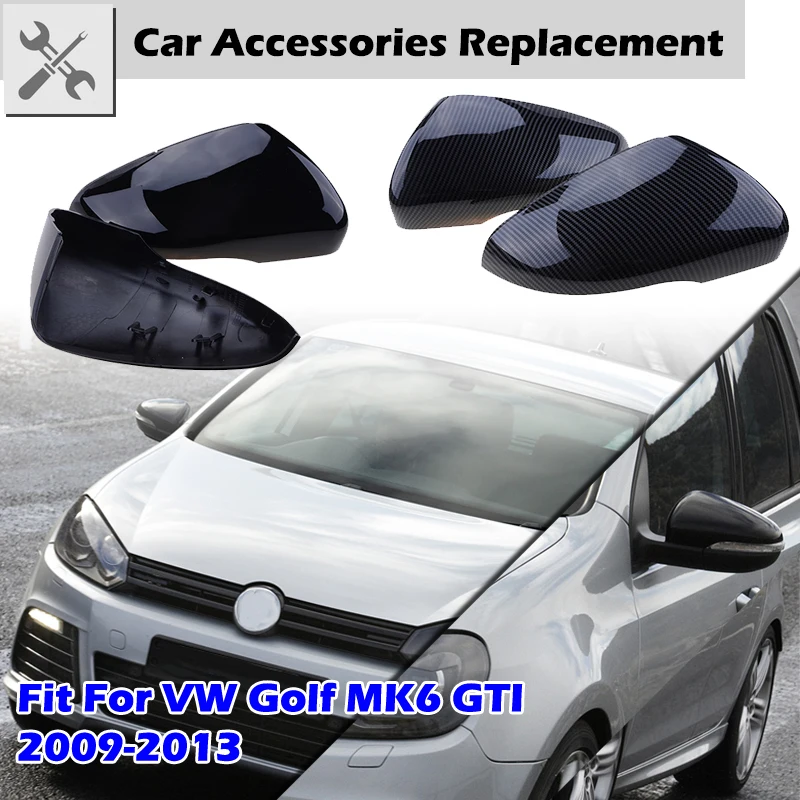 Rhyming Side Mirror Cover Wing Rearview Mirror Caps Carbon Fiber Pattern Fit For VW Golf MK6 GTI 2008 - 2013 Car Accessories