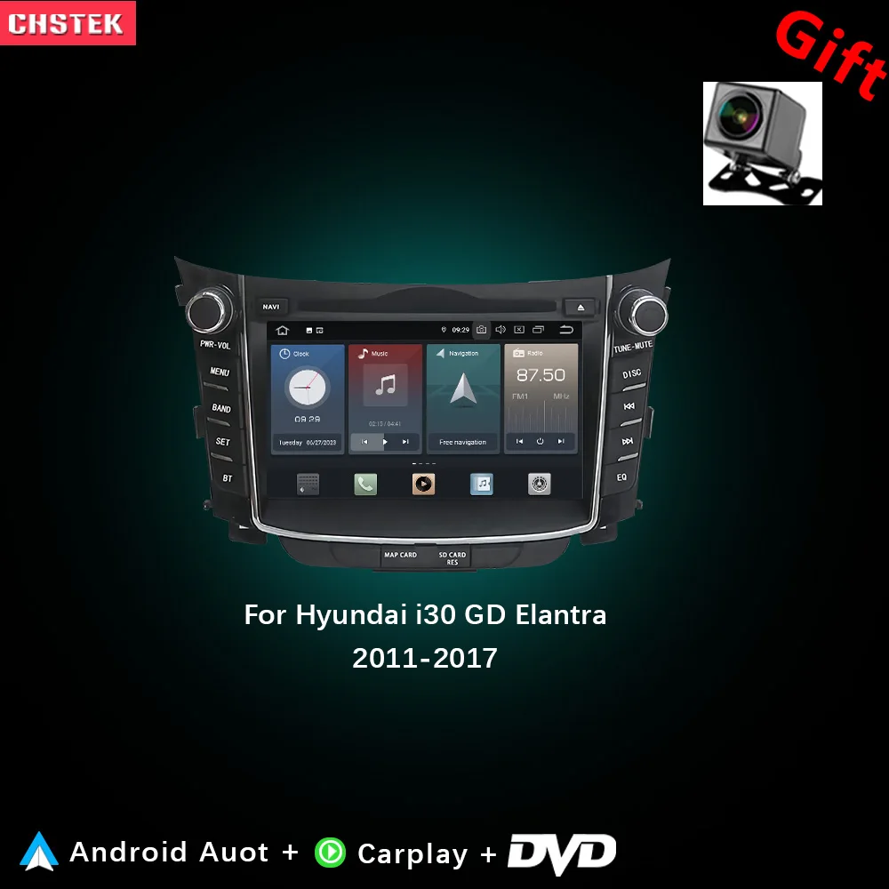 

CHSTEK Car Radio DVD Carplay For Hyundai i30 GD Elantra GT 2011-2017 Multimedia Player Navigation Bluetooth WIFI GPS Android 14