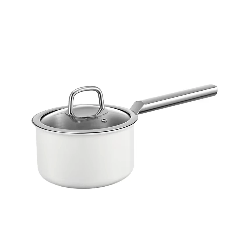 316 stainless steel milk pot small cooking pan Multi-purpose sauce pan with glass lid