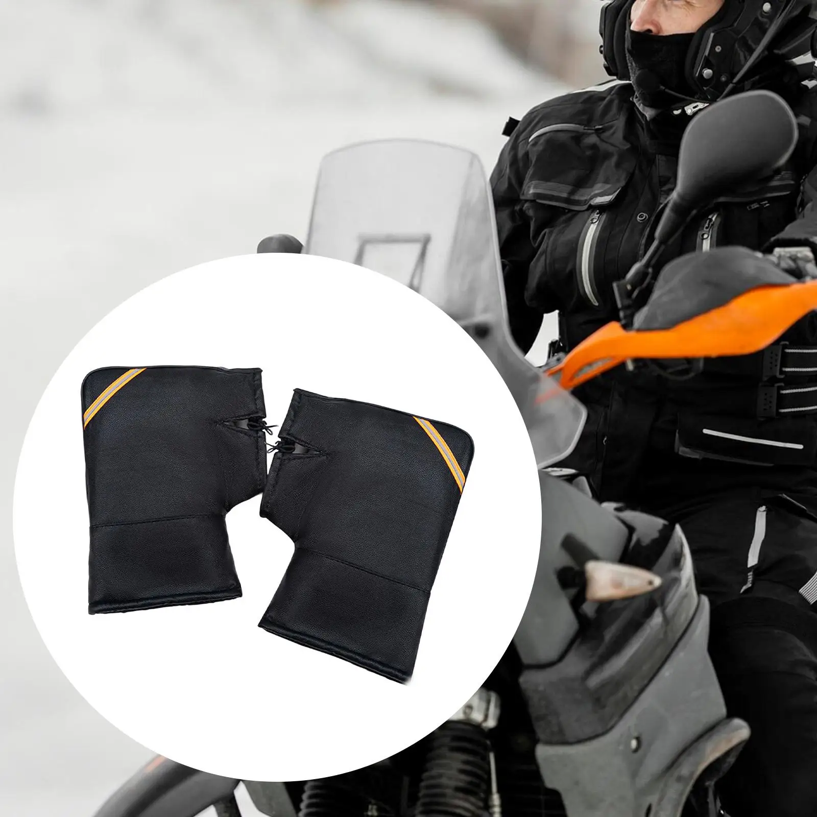 Motorcycle Winter Handlebar Gloves Thickened Thermal Mitts for Unisex Adults Bike Cold Weather Protection