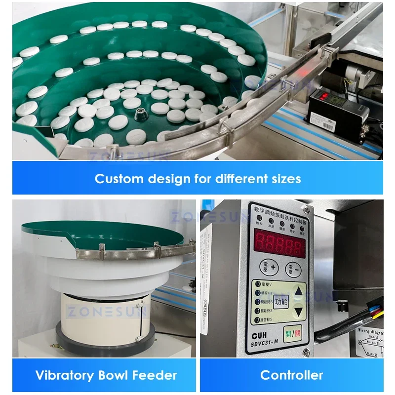 ZONESUN ZS-PK960 Automatic Soap Bar Wrapping Machine Shampoo Conditioner Packing Equipment With Bowl Feeder Sealing Labeling