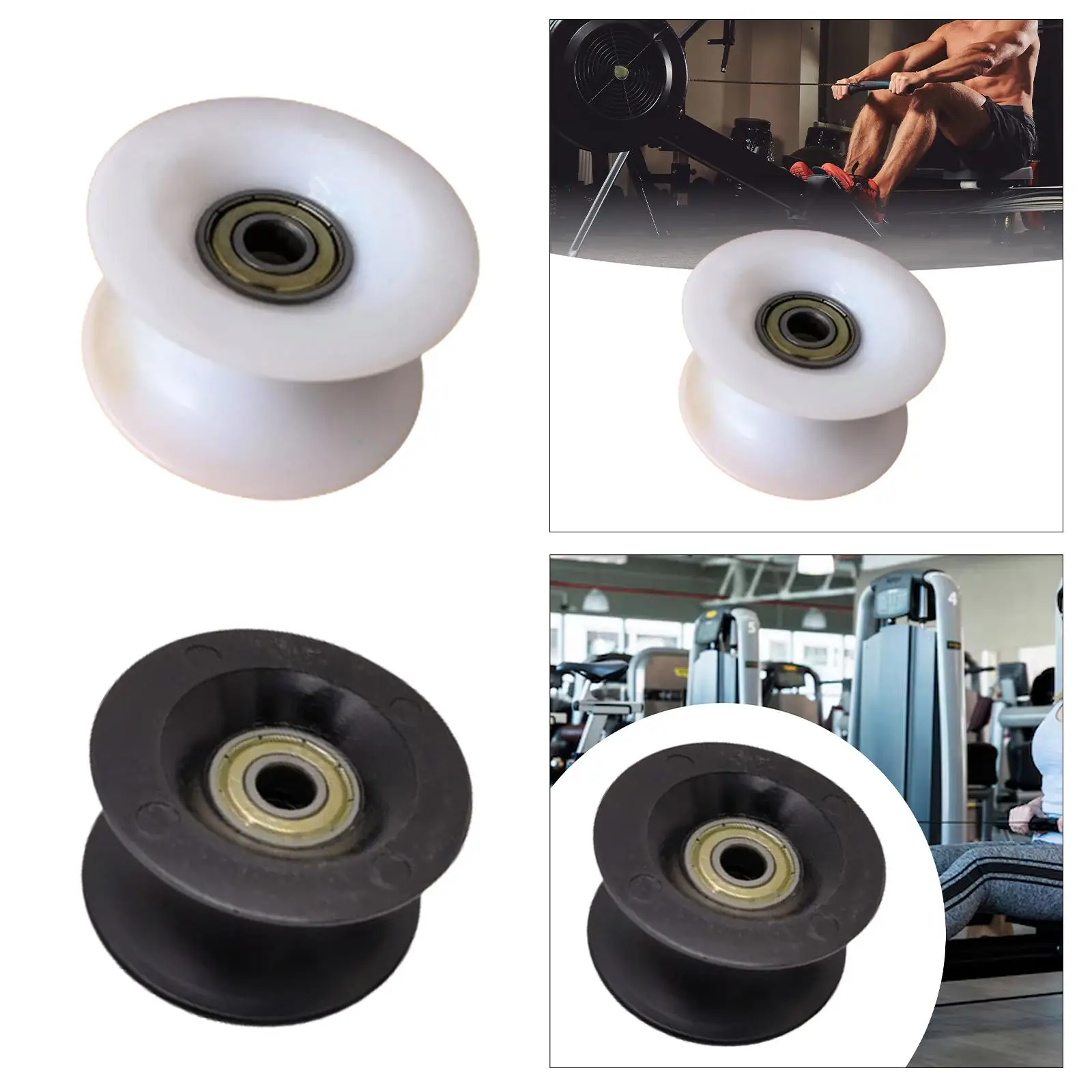 Rowing Machine Bearing Wheel Part Sturdy Gym Wheel Bearing Wheels Replacement for Fitness Gym Workout Home Strength Training