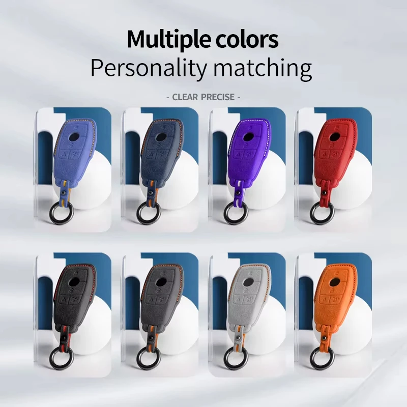 Italian suede For Mercedes Benz C200L E300L S320 S350LS500l AMG GLC 4buttons Keychain Car Key Case Cover Protective Case