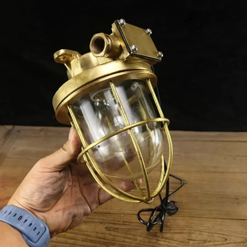 All copper old side lamp old boat  cabin top explosion-proof lamp merchandise B & B soft decoration industrial mining
