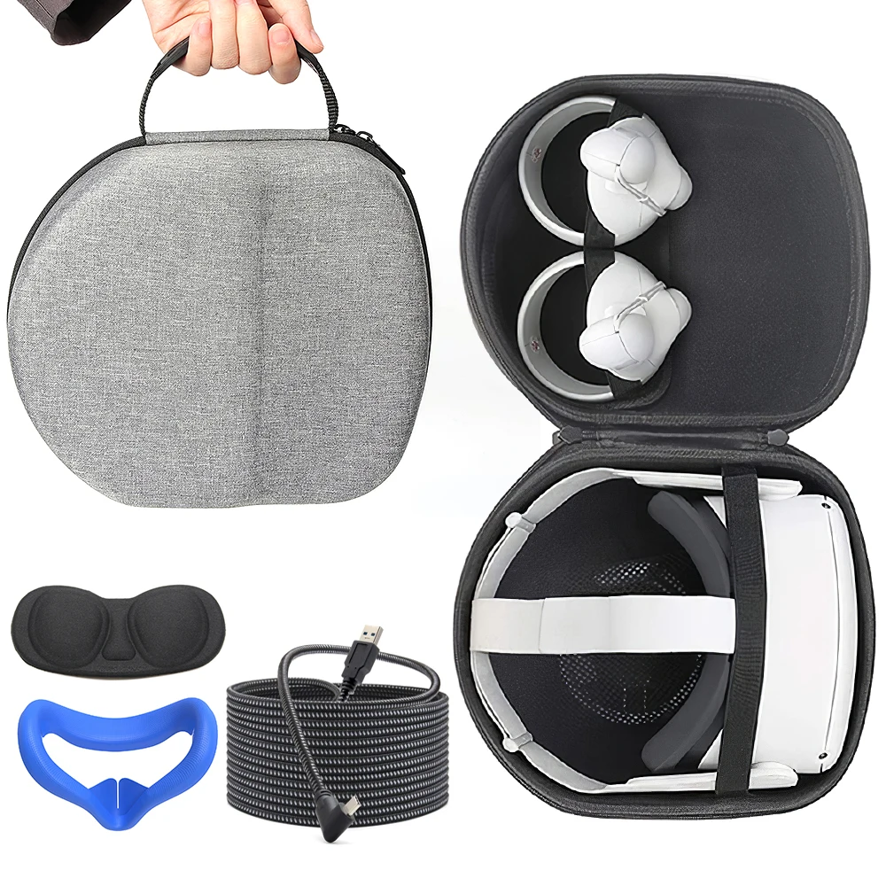 

For Oculus Quest 2 Accessories Kits VR Glasses Face Pad Eye Cover Travel Storage Bag For Oculus Quest 2 Link Cable 3M USB 3.0