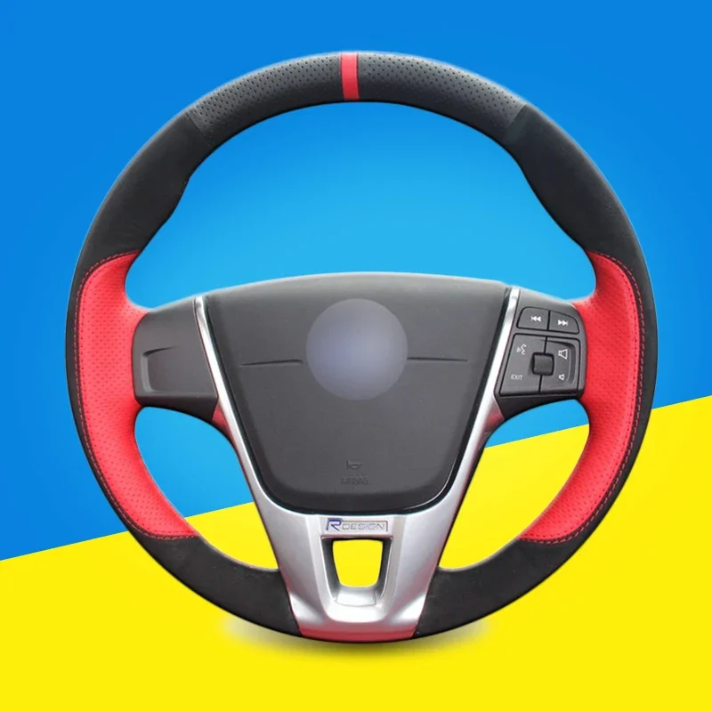 

Custom Car Braid Steering Wheel Covers for Volvo S60 V40 V60 V70 2014 XC60 DIY Auto Covers Interior Accessories Car-styling