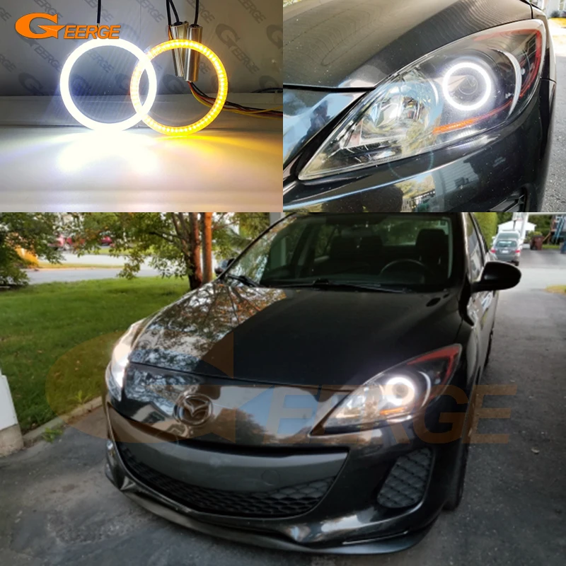 

For Mazda 3 Mazda3 BL 2009 2010 2011 2012 2013 Ultra Bright A/W Switchback Day Light Turn Signal LED Angel Eyes Kit Halo Rings