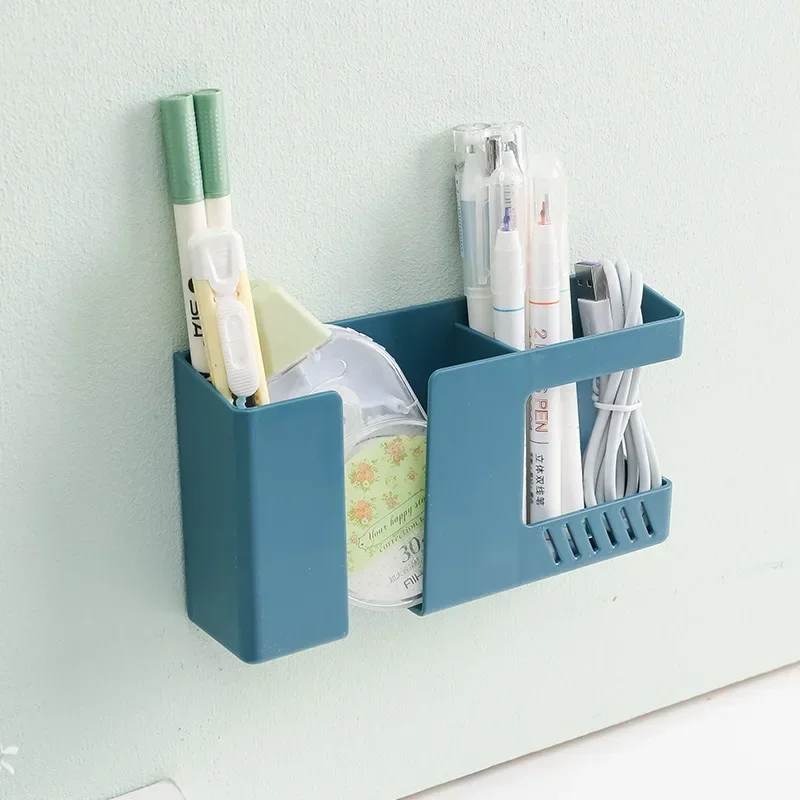 Wall-mounted Mobile Phone Remote Control Storage Box Multifunctional Punch-free Storage Rack Wall Debris Storage Holders