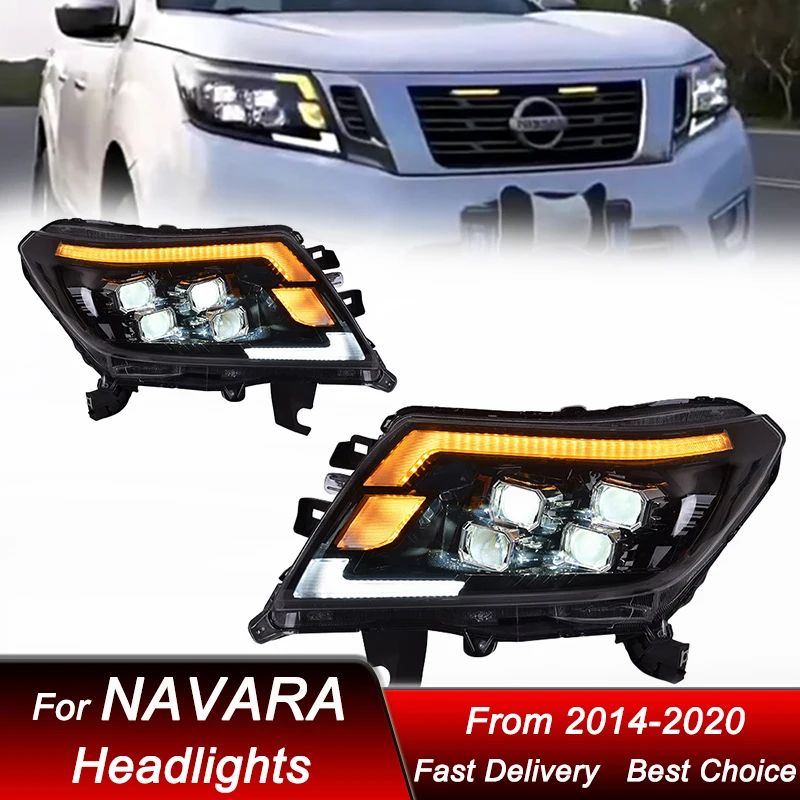 Car Headlights For Nissan Navara NP300 2014-2022 LED Headlamp Assembly Upgrade High Configure Projector Lens Accessories Kit