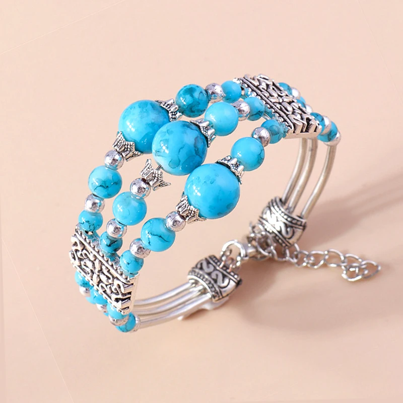 Aihua Neue böhmische Charm-Perlenarmbänder für Frauen, ethnische Armbänder aus Naturstein, modischer Schmuck, Partygeschenke – Detail 3