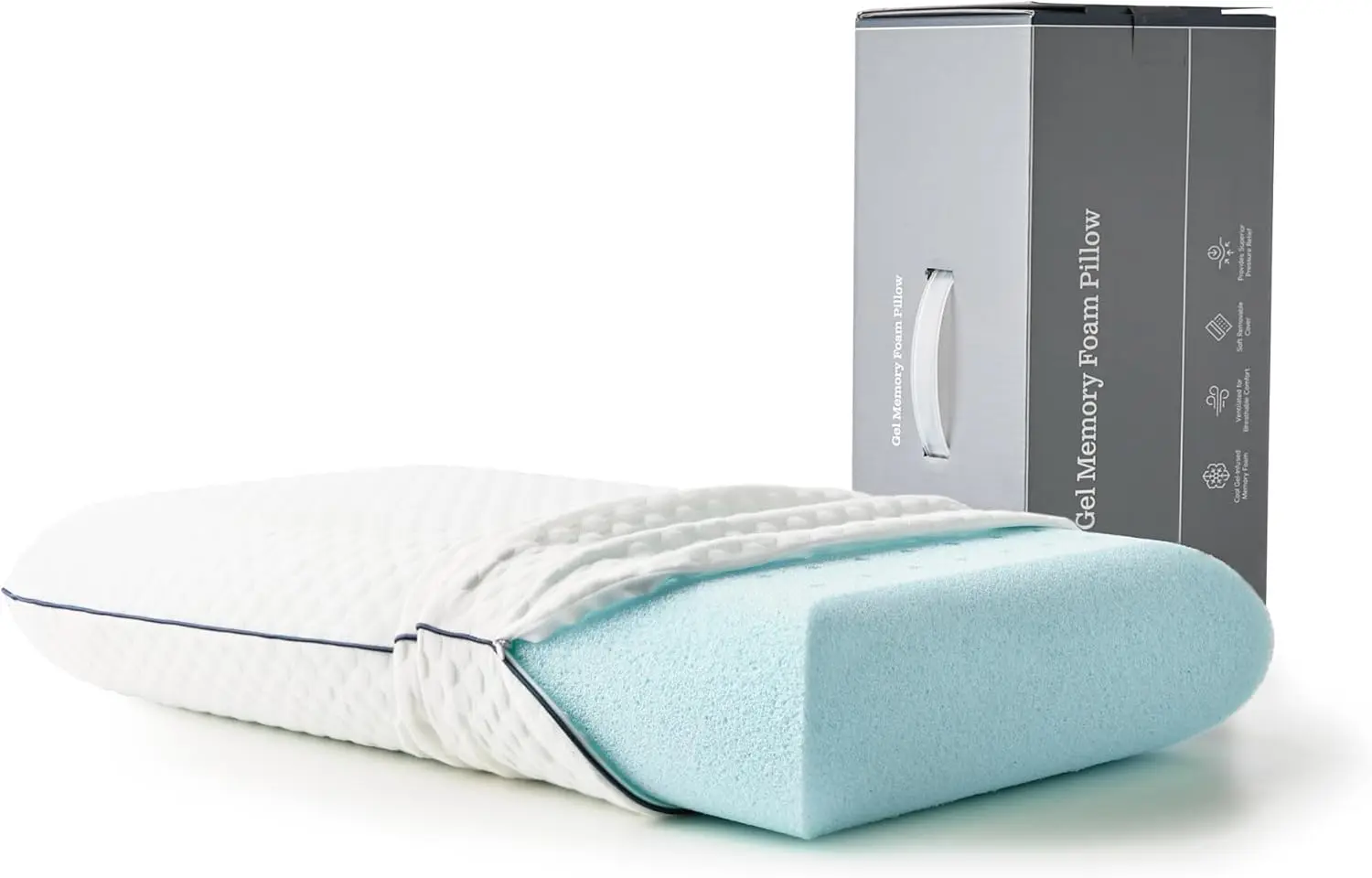 

Gel Memory Foam Pillow 2-Pack - Standard Size - Medium Firm - Neck & Shoulder Support for Back & Side Sleepers
