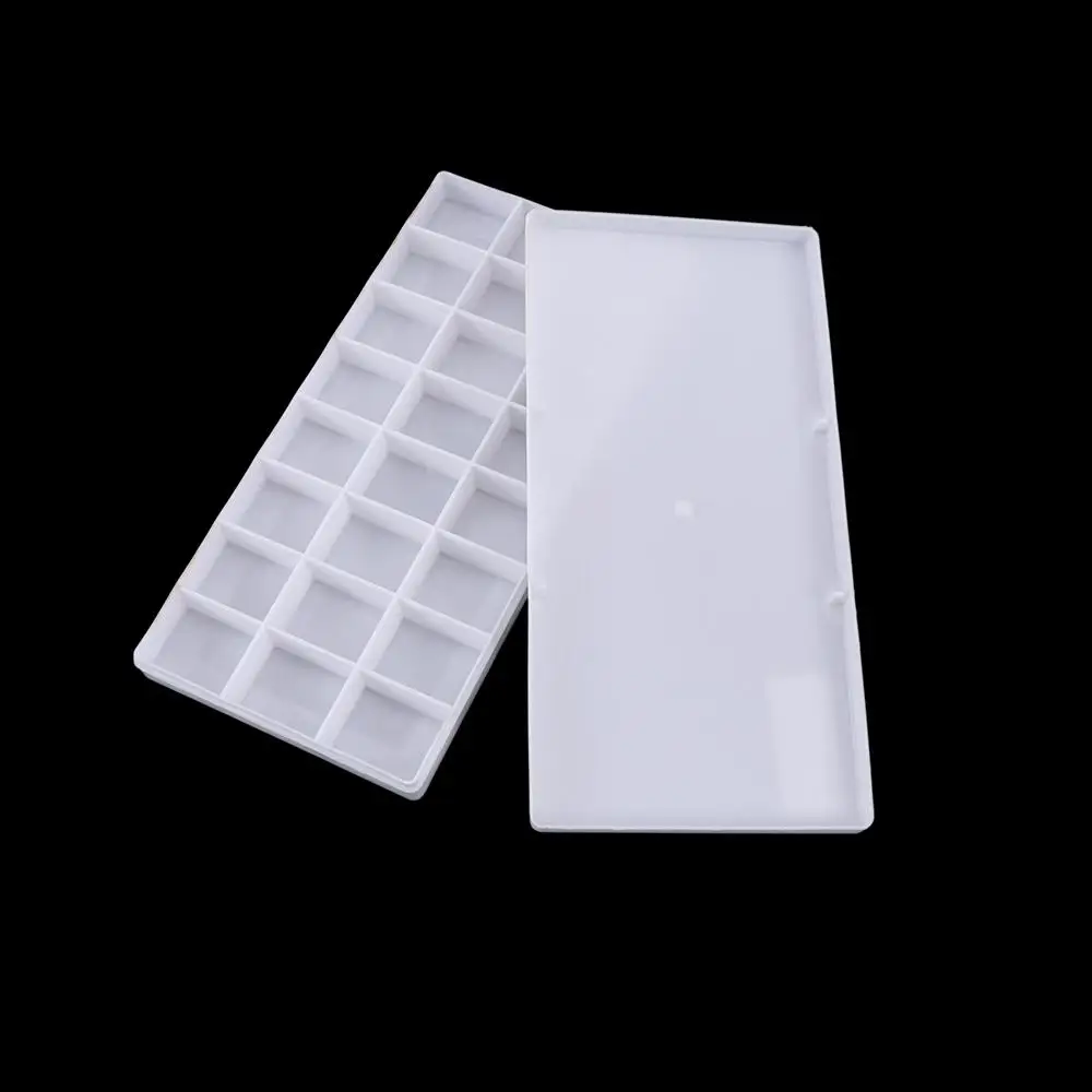 Plastic 24 Grids  Art Gouache School Student Painting Supplies Drawing Color Palette Watercolor Grid