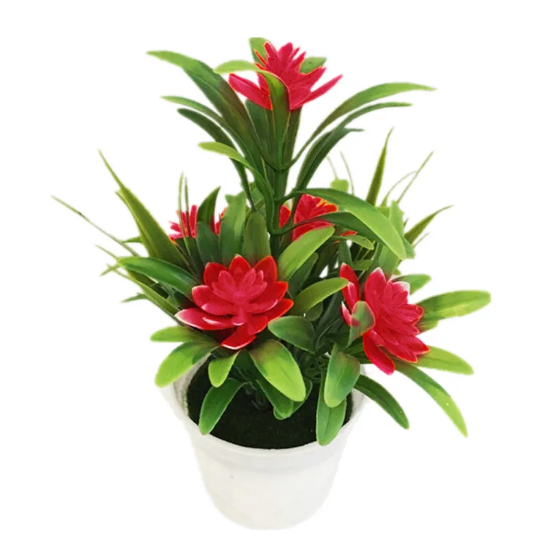 Kunstbloemen Plant Pot Simuleren Nep Plastic Bloemen Home Office Decor Gift Desktop Bonsai Bruiloft Balkon Ornamenten