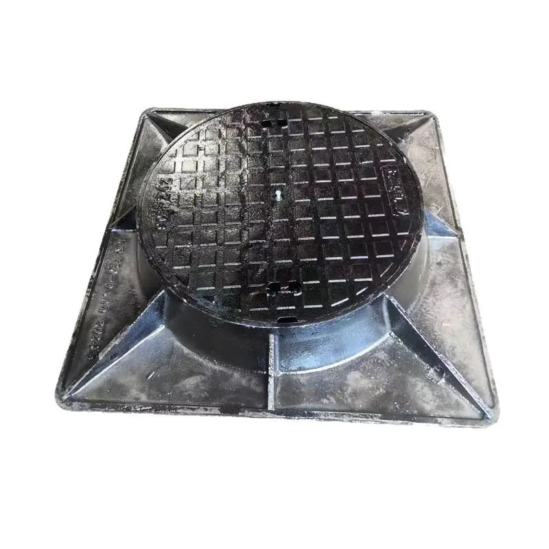 

Square outer surface and round inner surface of heavy manhole cover of ductile iron for road