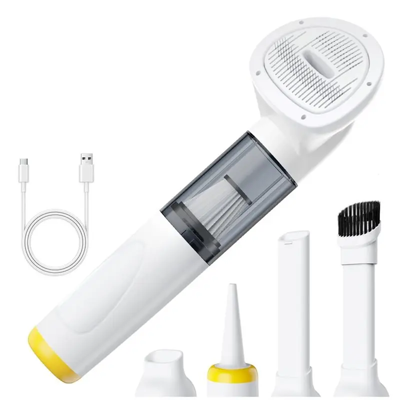 

B58B-Беспроводной пылесос-грумер для собак, набор щеток для груминга, перезаряжаемый ручной мини-аппарат для удаления шерсти домашних животных