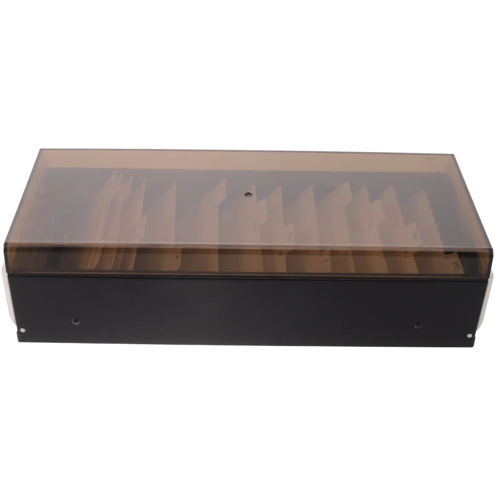 Business Card Storage Box Large Capacity Black Desktop Organizer Holder Lid A- Tabs Office Card Holder Organizer