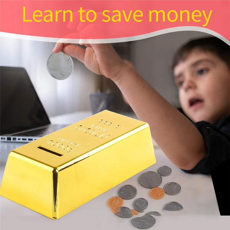 Simulated Gold Bricks, Children's Piggy Bank, Piggy Bank, Plastic Decorative Ornaments, House Games-ABVP