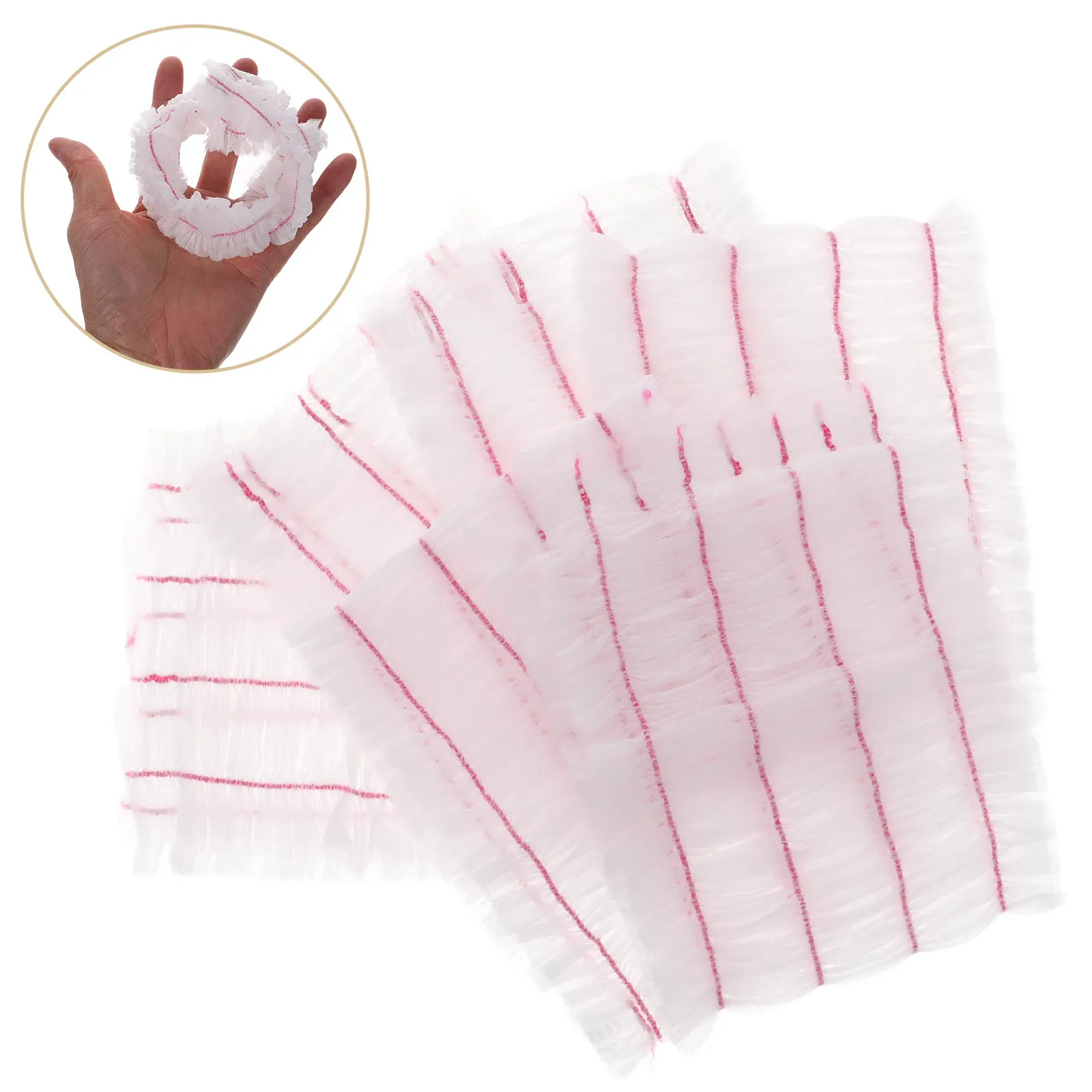 

100Pcs Disposable Elastic Headbands Nonwoven Fabric Soft Facial Headbands Spa Skin Care Makeup Headband for Washing Face Women