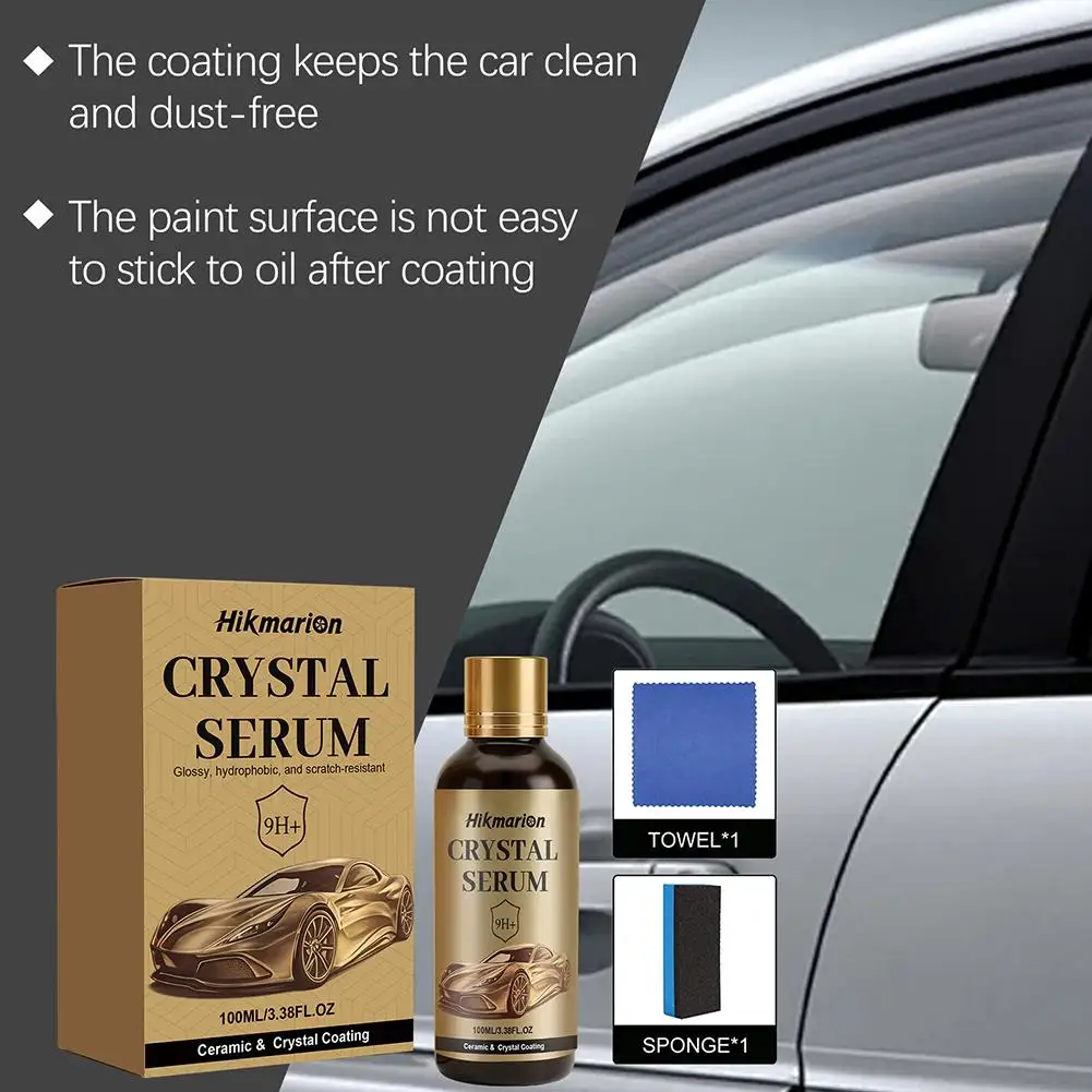 1/2set PTZ Graphene Ceramic Coating, 9H+ Advanced Crystal Serum for Cars Professional Auto Detailing Paint Protection High Gloss
