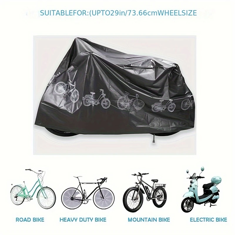 

1PCS All Season Waterproof PE Bike Cover For Bicycles Motorcycles Up To 330LBS Hand Washable Durable Storage Protector Accessory