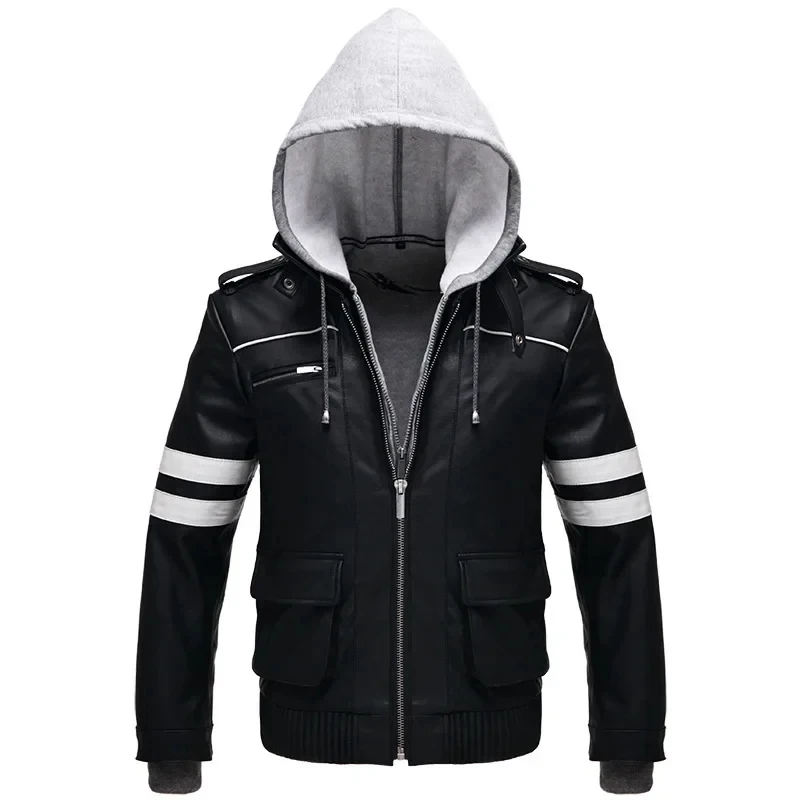 

s;3'c\5/b'Game Prototype Alex Mercer PU Leather Jacket Winter Coat Double Collars! Halloween Cosplay Costumes for Wome3'f,6\b;8/