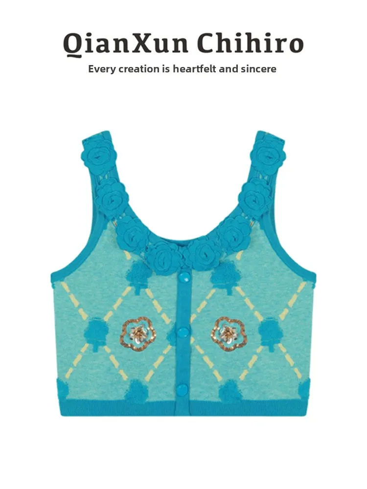 

Korean Sle Casual Knitted Vest Women's Spring New Versatile Loose Fit Top Lazy Sle Age Reduction Sweater Trendy