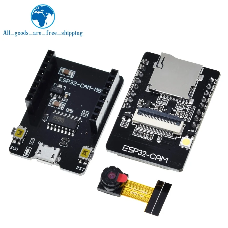 TZT ESP32-CAM-MB WIFI ESP32 CAM Bluetooth Development Board with OV2640 Camera MICRO USB to Serial Port CH340G Nodemcu