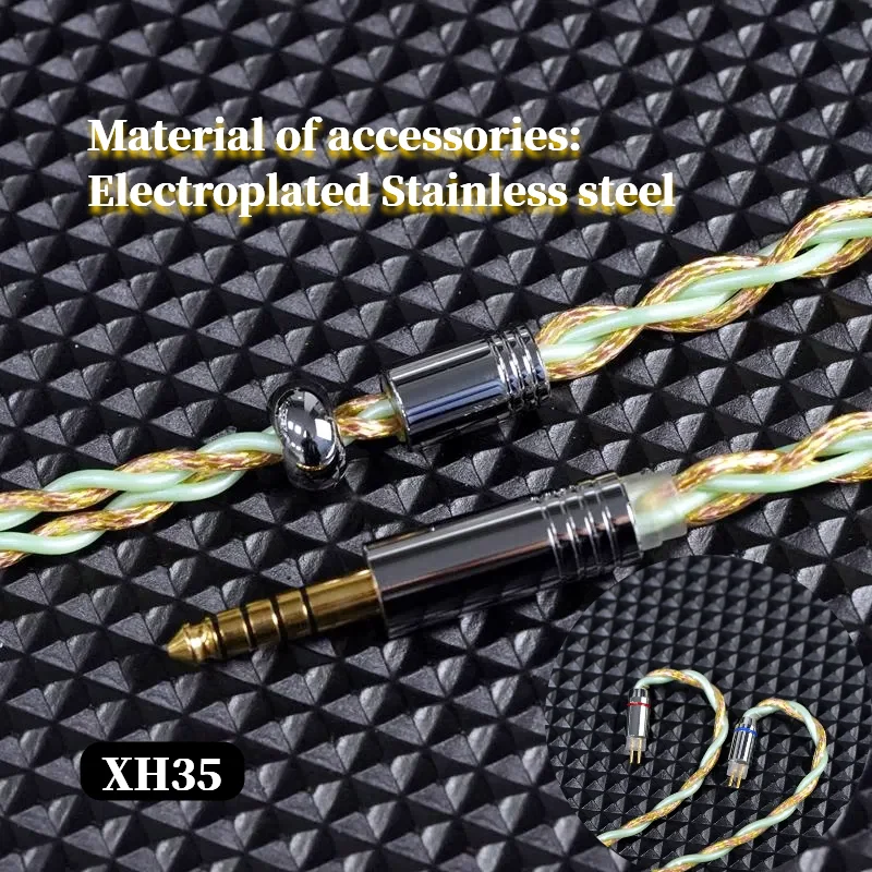 XINHS XH35 4-adriges monokristallines Kupferlegierung mit flüssigem Stickstoff + Seltenerdlegierung, HiFi-Kopfhörer-Upgrade-Kabel IE900/MMCX – Detail 4