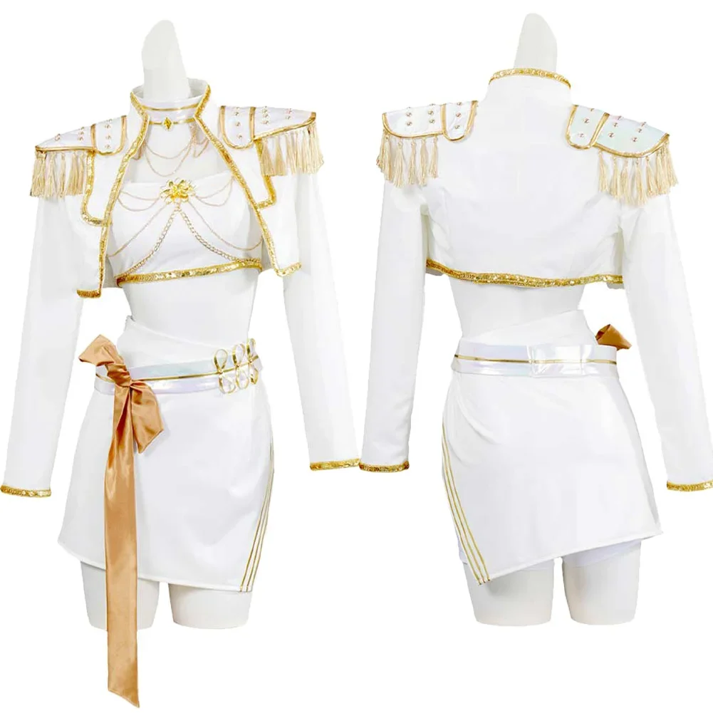 فانتازيا رومي زوي ميرا تأثيري الفتيات الغناء الدعاوى البيضاء الكرتون شيطان هنتر Disfraz زي 6 إلى 14 سنة ملابس الهالوين #2