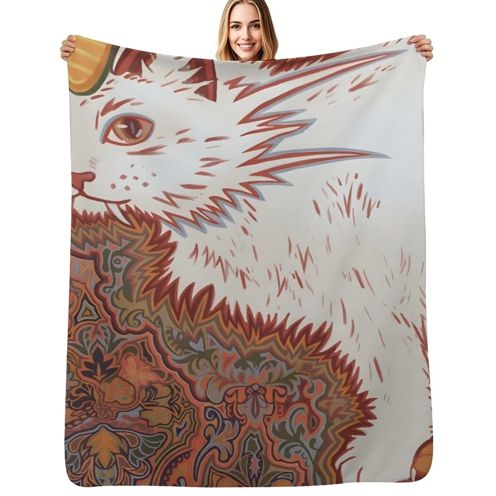 

Louis Wain Throw Blanket Plaid on the sofa Decorative Sofas Thin halloween Blankets