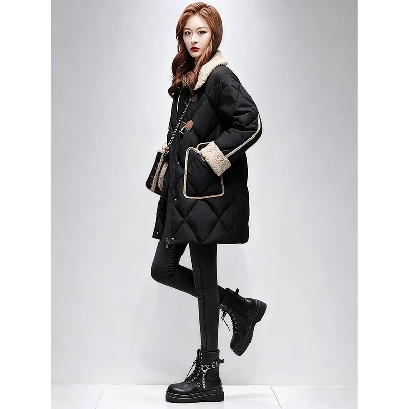 

Fashion European Style Women's Cotton Parkas 2026 New Plus Size Lady Jackets Loose Casual Female Coats Thick Black Outerwears