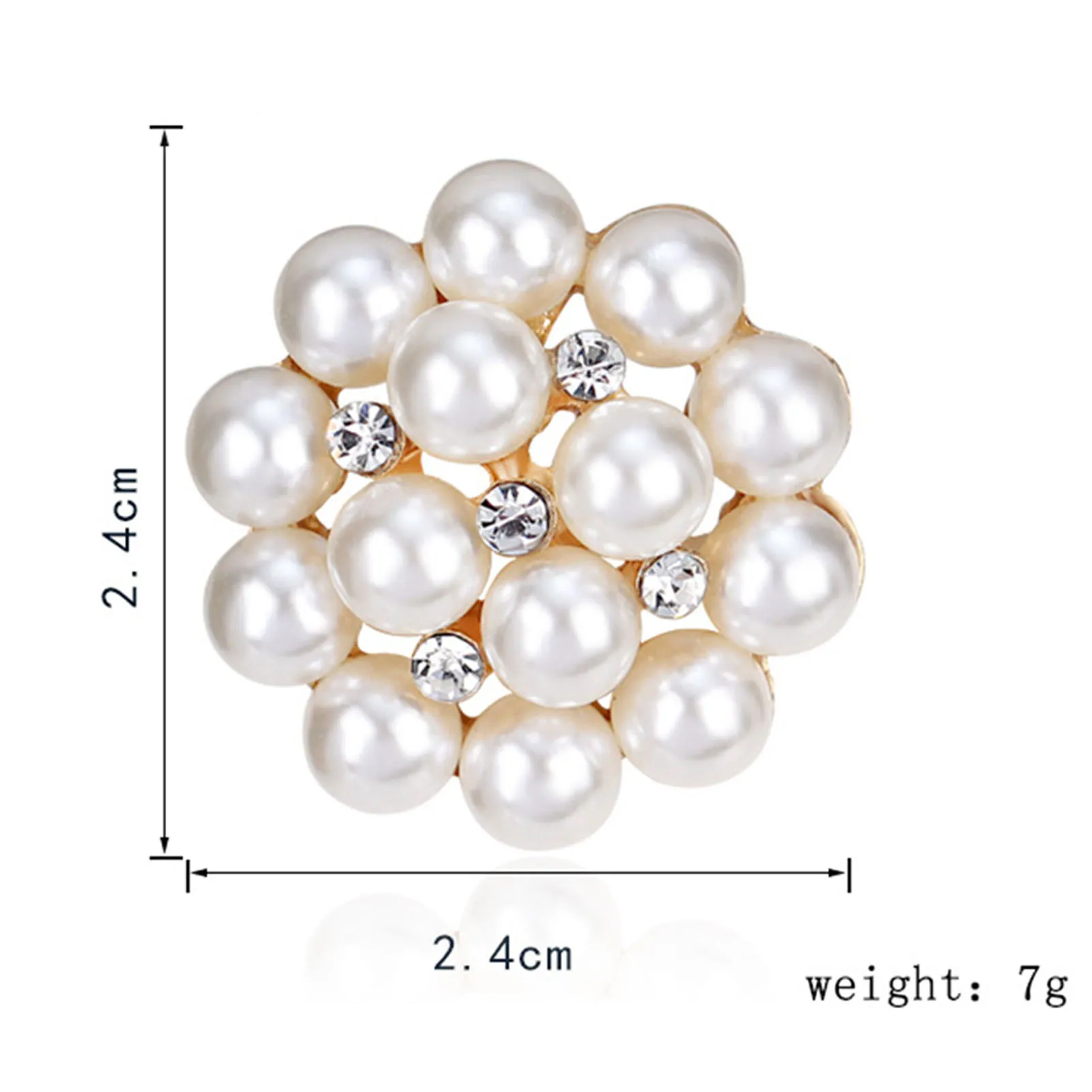 Rhinestone Imitation Pearl Brooch Inlaid Alloy Pearl Sparkling Brooch for Jewelry Making Clothes Bags Supplies