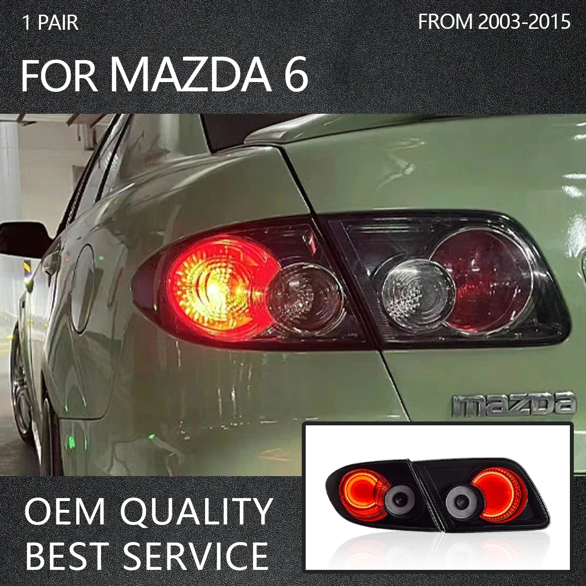 

YOFER Car Taillights For Mazda 6 LED Taillights High-Definition Brake Lights Automotive Accessories 2003-2015