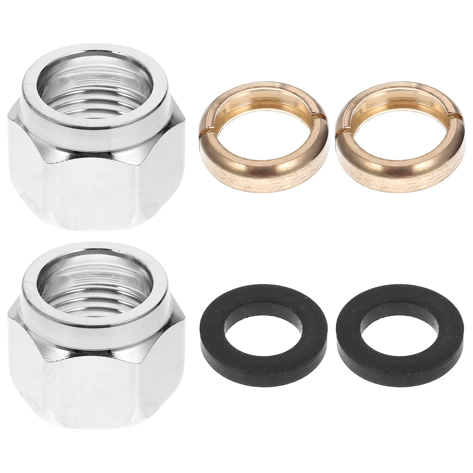 

10 G1/2 Flare Nuts Stainless Steel Thickened Gas Pipe Fittings Connector Coupler Rubber Pad Washer For Stoves Heating