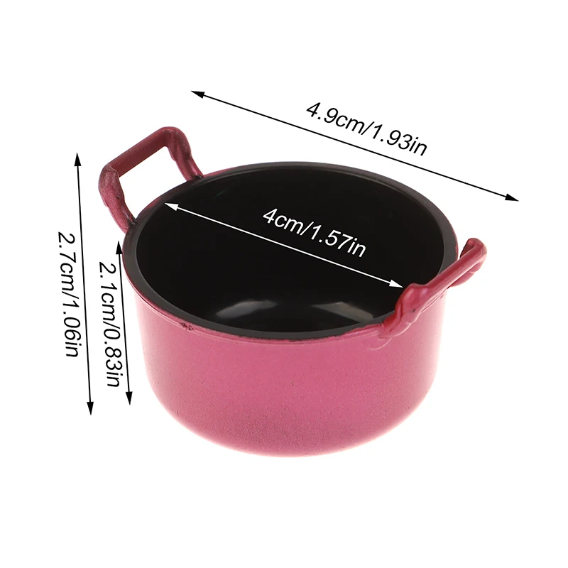 1/12 Dollhouse Simulation Soup Pot Model Dollhouse Miniature Kitchen Cooking Pot Decoration Dolls House Accessories
