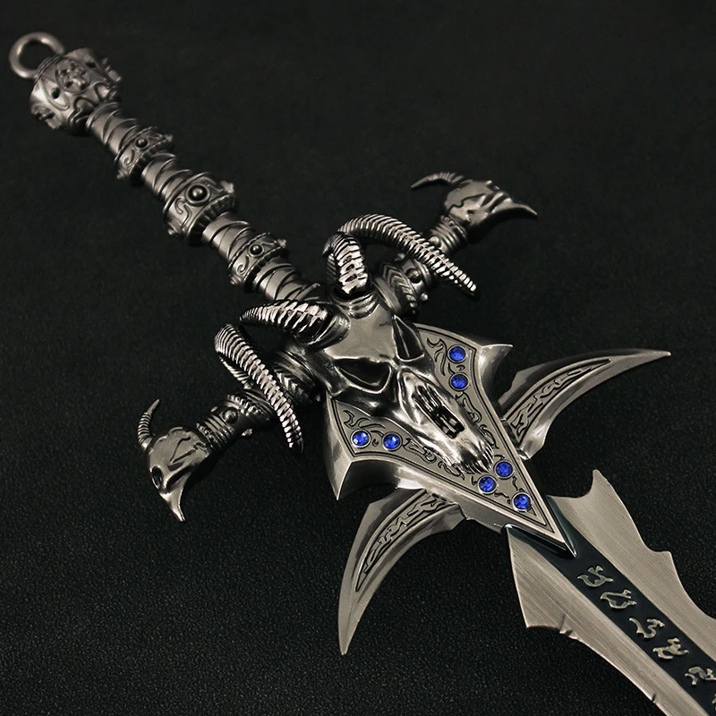 30 cm World of Warcraft Frostmourne Schafkopf Schwert Spiel Peripherie Vollmetallornament mit Ausstellungsstand Cosplay Waffen Spielzeug