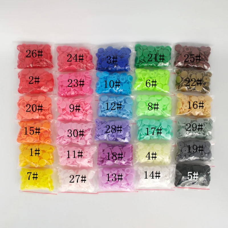 20Sets Round T5 12mm Plastic Snaps Button Fasteners Garment DIY Sewing Accessory For Baby Clothes Clips Quilt Cover Sheet Button