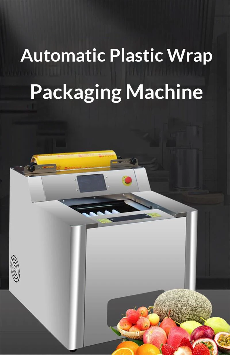 Supermarket Stainless Steel Automatic Meat Fresh Fruit Film Packaging Machine Tray Wrapping Sealing Packing Machine
