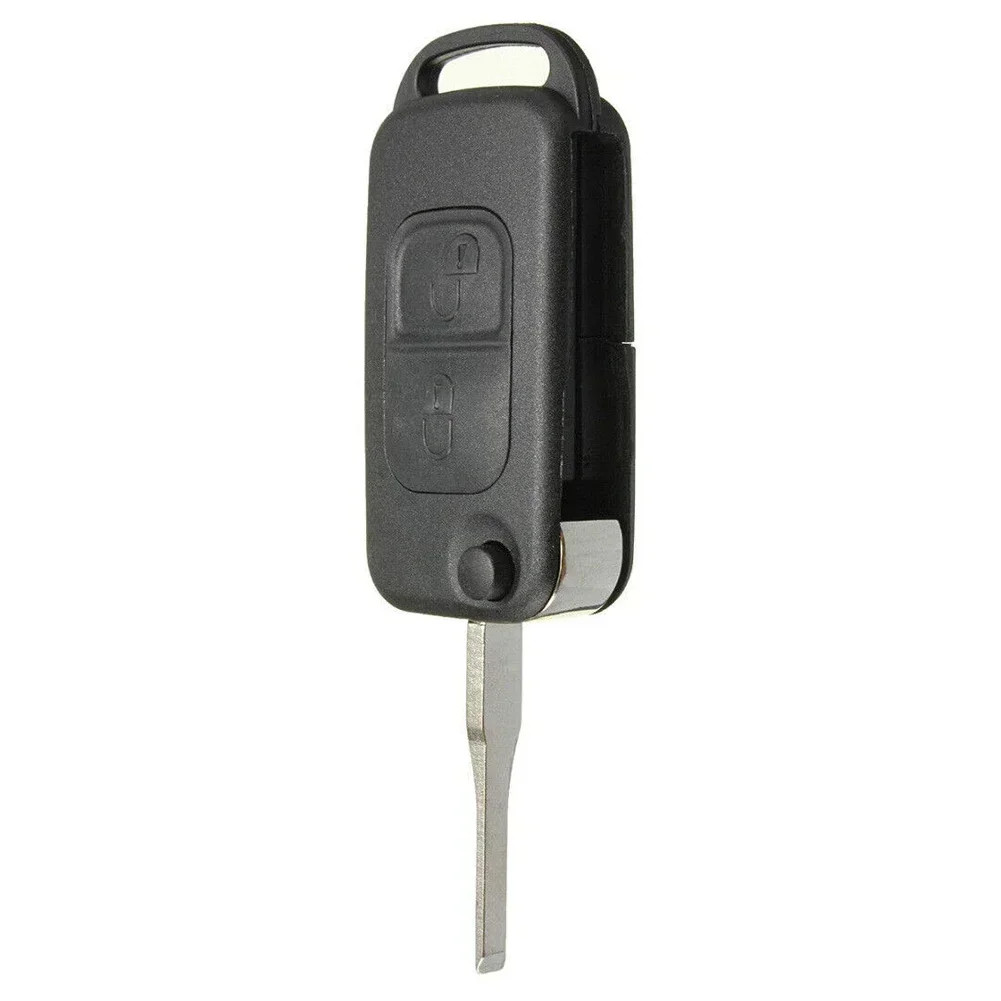 2 Button Modified Folding Flip Remote Key Fob Case With Uncut Blade For MERCEDES-BENZ W168 W202 W203 W210 W461