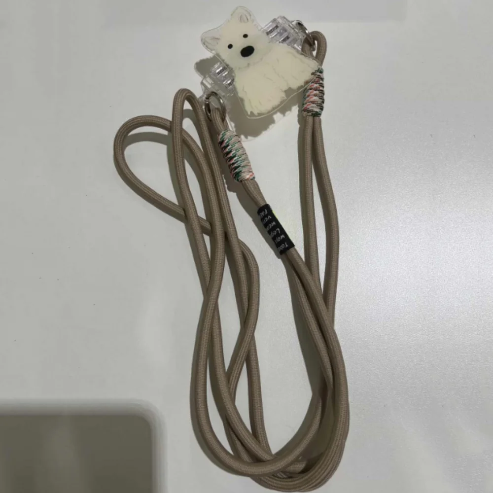 

Cat Dog Mobile Phone Lanyard Shoulder Carrying Adjustable Phone Crossbody Chain Cute Cartoon Anti-lost Phone Back Clip Holder