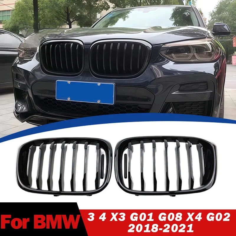 

For BMW 3 4 X3 G01 G08 X4 G02 2018 2019 2020 2021 Front Kidney Grille Facelift Center Racing Grill Single Line Auto Accessories