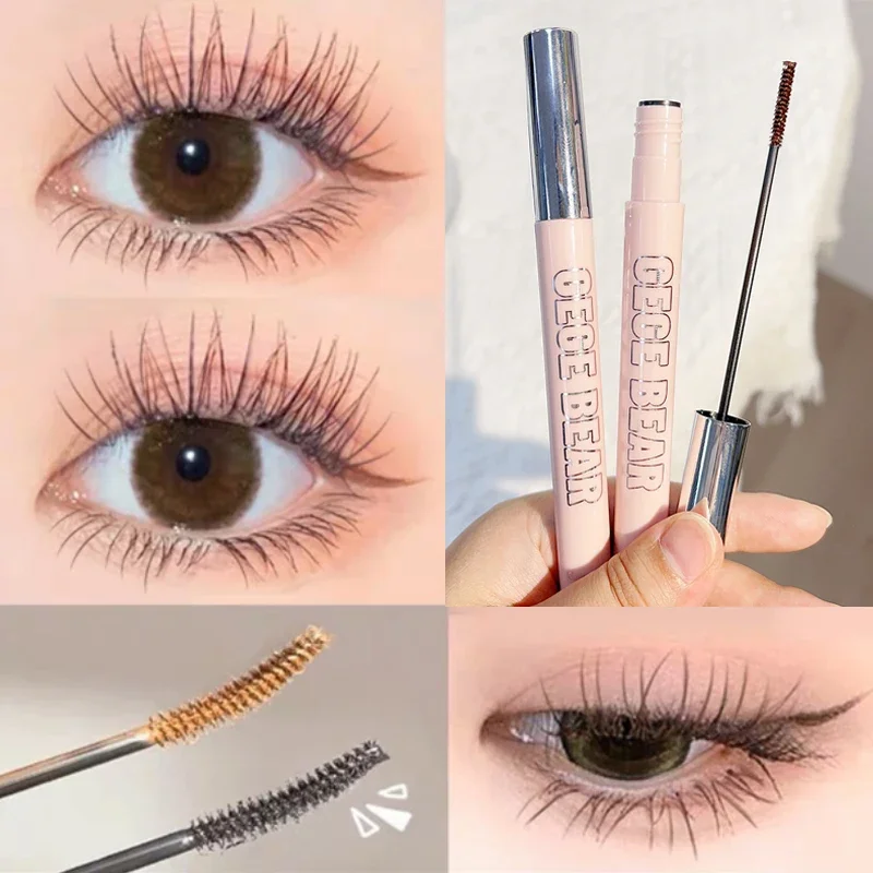 มาสคาร่ากันน้ํา Ultra-fine หัวแปรงขนาดเล็ก Long Lasting Extension Eyelashes สีดํา Extra Volume Natural Eyelash แต่งหน้าเครื่องมือ